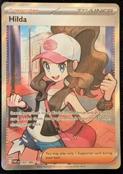POKEMON - HILDA 164/086 | WHITE FLARE | HOLO ULTRA RARE | NEAR MINT - Image 1