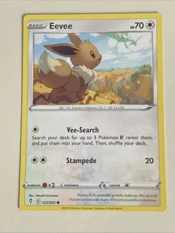 Pokemon - Eevee x 4 - 125/203 NM - Evolving Skies - Plus Free Holo Card - Image 2