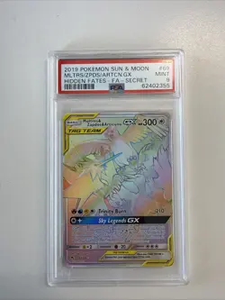 Pokemon TCG 2019 Sun & Moon Hidden Fates Moltres Zapdos & Articuno GX #69 PSA 9 - Image 1