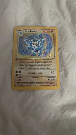 1999 Pokemon Base Set Halo 1st Edition Machamp #8 - Image 1