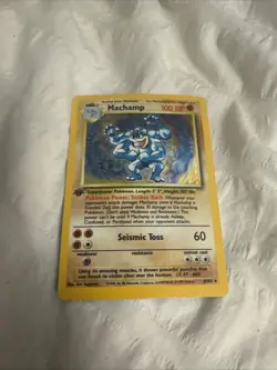 1999 Pokemon Base Set Halo 1st Edition Machamp #8 - Image 4
