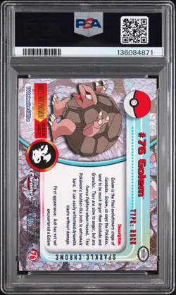 2000 TOPPS CHROME POKEMON T.V. SPARKLE #76 GOLEM PSA 7 - Image 2