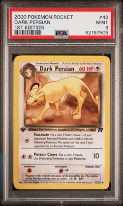 Pokemon - 1st Edition Dark Persian - 2000 WOTC Team Rocket - PSA 9 - Image 3