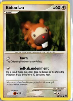 Bidoof 54/100 Common Stormfront Pokemon Moderately Played - Image 1