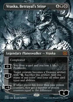 [1x] Vraska, Betrayal's Sting - Step-and-Compleat Foil - Borderless Manga Near M - Image 1