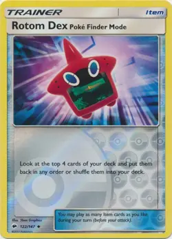 Pokemon - Rotom Dex 122/147 - Burning Shadows - Reverse Holo - NM/M - Image 1