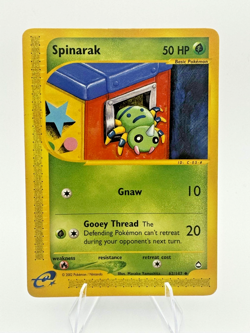Spinarak 62/147 Aquapolis Uncommon Pokemon TCG Non-Holo LP Moderately Played - Image 1