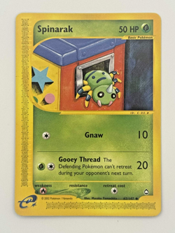 Spinarak 62/147 Aquapolis Uncommon Pokemon TCG Non-Holo LP Moderately Played - Image 2