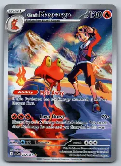 Ethan's Magcargo 222/217 Illustration Rare Ascended Heroes Pokemon Near Mint - Image 1
