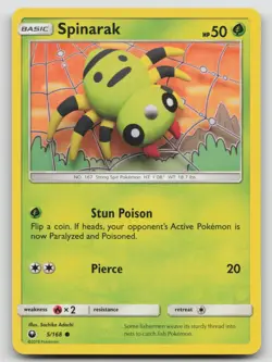 Spinarak 5/168 Celestial Storm Pokemon LP Common - Image 1