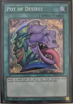 YuGiOh Pot of Desires Secret Rare 1st Edition TDIL-EN066 - Image 1