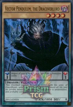 1st ed Vector Pendulum, the Dracoverlord super rare DOCS-EN024 Yugioh - Image 1