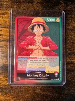 One Piece Monkey D Luffy Pre Errata Card NM Englisch Romance Dawn - Image 1