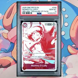 Monkey D Luffy PSA 10 ST10 006 3RD Anniversary English One Piece Card - Image 1