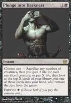 Plunge into Darkness Magic mtg Heavy Play, English Fifth Dawn x1 - Image 1