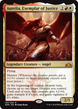 Aurelia, Exemplar of Justice - Foil Magic mtg Moderate Play, English Guilds of R - Image 1