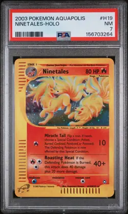 Ninetales H19/H32 2003 Holo PSA 7 Aquapolis Set Pokemon Card - Image 3