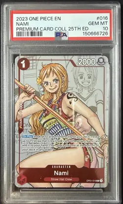 Nami Premium Card Collection 25th Edition 016 PSA 10 One Piece Promo - Image 1