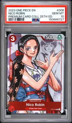 2023 ONE PIECE PREMIUM CARD COLLECTION 25TH EDITION #008 NICO ROBIN PSA 10 - Image 1