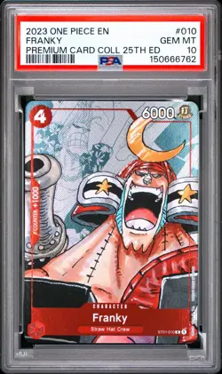 2023 One Piece EN Premium Card Collection 25th Edition #010 Franky PSA 10 - Image 1