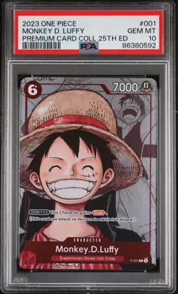 One Piece Monkey D Luffy P-001 Premium Card Collection 25th Ed. Promo PSA 10 Eng - Image 1
