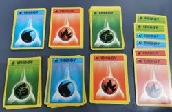 Vintage Pokemon base set starter energy cards set of 6 ( fire grass water x2) - Image 1