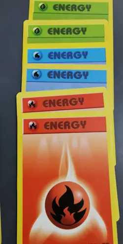 Vintage Pokemon base set starter energy cards set of 6 ( fire grass water x2) - Image 5