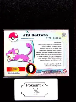 Carte Pokemon Topps #19 Rattata Holo - TV Animation 1 Edition Fr - Image 2