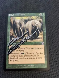 MTG Magic Call Of The Herd Shadow Signed Artist Proof x1 Timeshifted Critchlow - Image 1