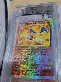 2002 Pokemon Legendary Collection #3 Charizard Reverse Foil Holo BGS 8 NM-MT TCG - Image 3
