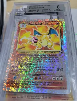 2002 Pokemon Legendary Collection #3 Charizard Reverse Foil Holo BGS 8 NM-MT TCG - Image 4