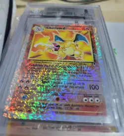 2002 Pokemon Legendary Collection #3 Charizard Reverse Foil Holo BGS 8 NM-MT TCG - Image 5