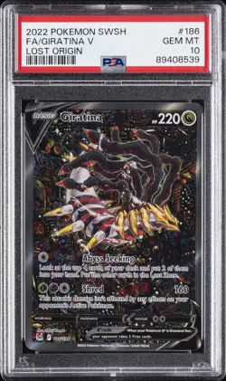 2022 POKEMON SWORD & SHIELD LOST ORIGIN #186 FULL ART/GIRATINA V PSA 10 - Image 1