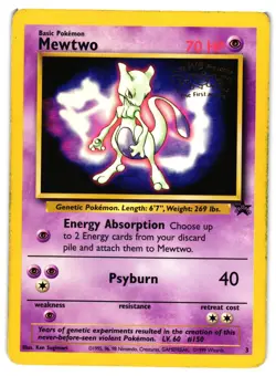 Pokemon TCG Mewtwo Movie Promo 3 The First Movie Black Star Promo DMG - Image 1