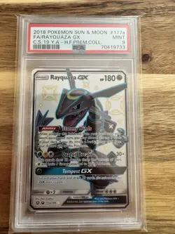 Pokemon 2018 Rayquaza GX 177A/168 PSA 9 Alternate Art Full Art Holo Promo - Image 1