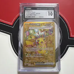 💎 Pokemon Pikachu EX Surging Sparks Holo Hyper Rare Gold 247/191 CGC Gem 10 💎 - Image 1
