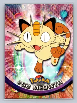 Meowth #52 Topps Trading Cards Series 1 Pokemon Near Mint - Image 1