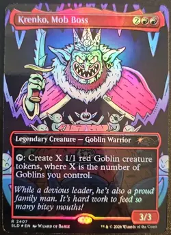 Krenko, Mob Boss Goblin Storm Secret Lair Drop Foil Playtest Card - Image 1