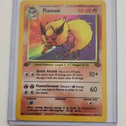 Wizards Flareon 3/64 Jungle Holo Rare Unlimited Pokemon TCG Card English 1999 - Image 1
