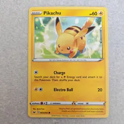 Pikachu 65/202 Sword & Shield Base Common Collectible Nintendo Pokemon Card - Image 1