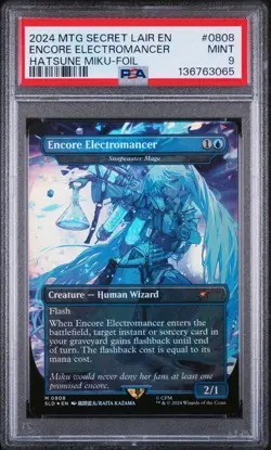 PSA MINT 9 2024 MTG HATSUNE MIKU ENCORE ELECTROMANCER SECRET LAIR DROP - FOIL - Image 1