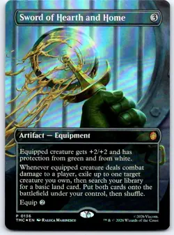 Sword of Hearth and Home (Borderless) 136 Holo Commander: TMNT MTG Foil NM/M - Image 1