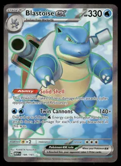 Pokemon Cards Blastoise ex 184/165 151 Ultra Rare NM *4 - Image 1