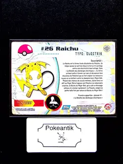 Carte Pokemon Topps #26 Raichu Holo - TV Animation 1 Edition Fr - Image 2