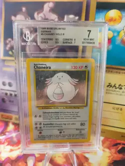 Pokemon Karte Card Chansey Chaneira Base Set Holo 1999 Deutsch Beckett BGS 7 - Image 1