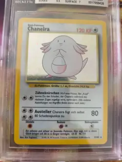 Pokemon Karte Card Chansey Chaneira Base Set Holo 1999 Deutsch Beckett BGS 7 - Image 3