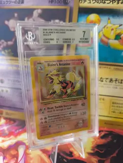 Pokemon Karte Card Blaine's Arcanine Arkani Gym Challenge Holo Beckett BGS 7 - Image 1