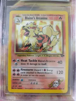Pokemon Karte Card Blaine's Arcanine Arkani Gym Challenge Holo Beckett BGS 7 - Image 3