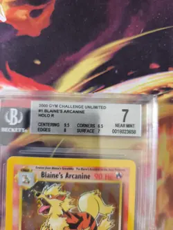 Pokemon Karte Card Blaine's Arcanine Arkani Gym Challenge Holo Beckett BGS 7 - Image 4