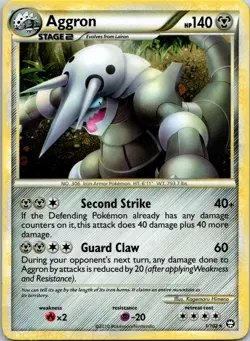 Aggron 1/102 Holo Rare HGSS Triumphant Pokemon NM - Image 1